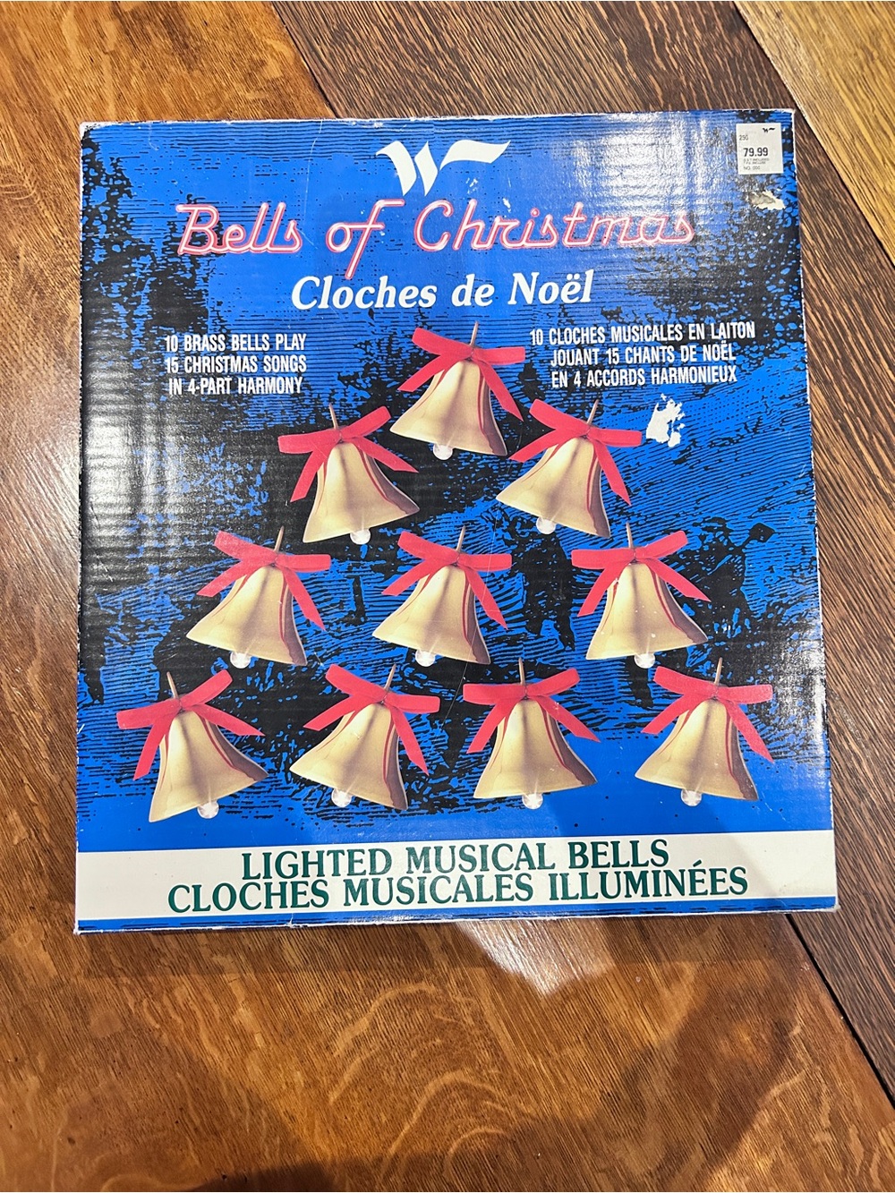 Vintage Mr. Christmas Bells of Christmas Lighted Musical Brass Bell Set 1991